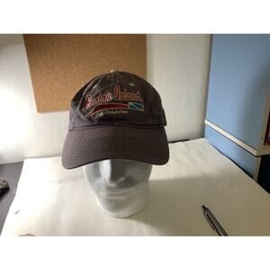 BOATAN ISLAND Hat Cap Men's "One Size Fits All" Grey W/Embroidered Red Script